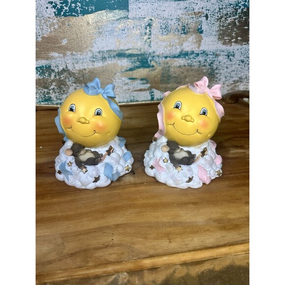 Vintage Fitz and Floyd banks, Moon & Stars Bank" Blue, Pink - Picture 1 of 4